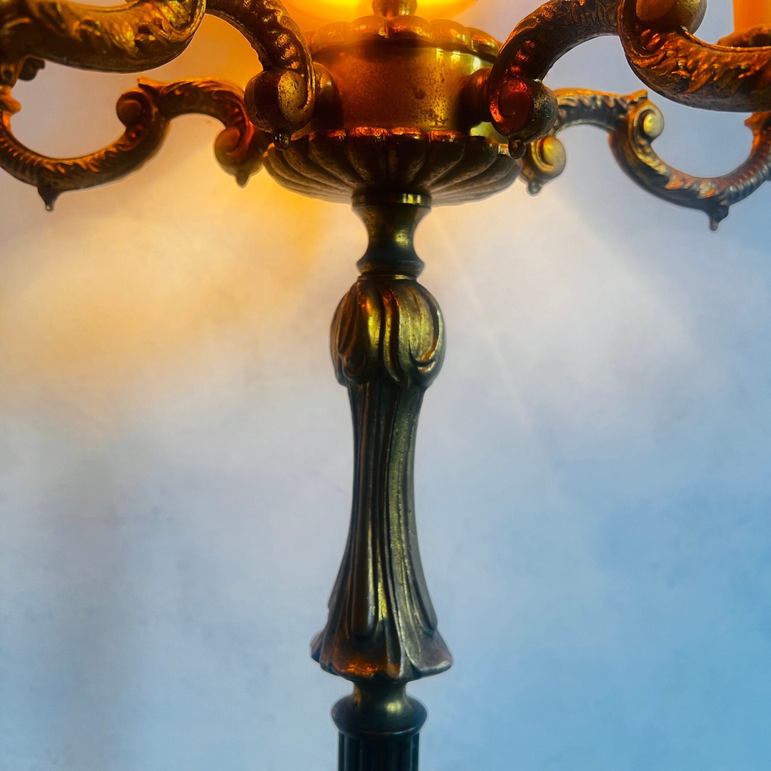 Bronze and Brass Floor Lamp with 5 Lights, Victorian Style Tripod Base with Claw Feet, Elegant Tall Standing Light Fixture