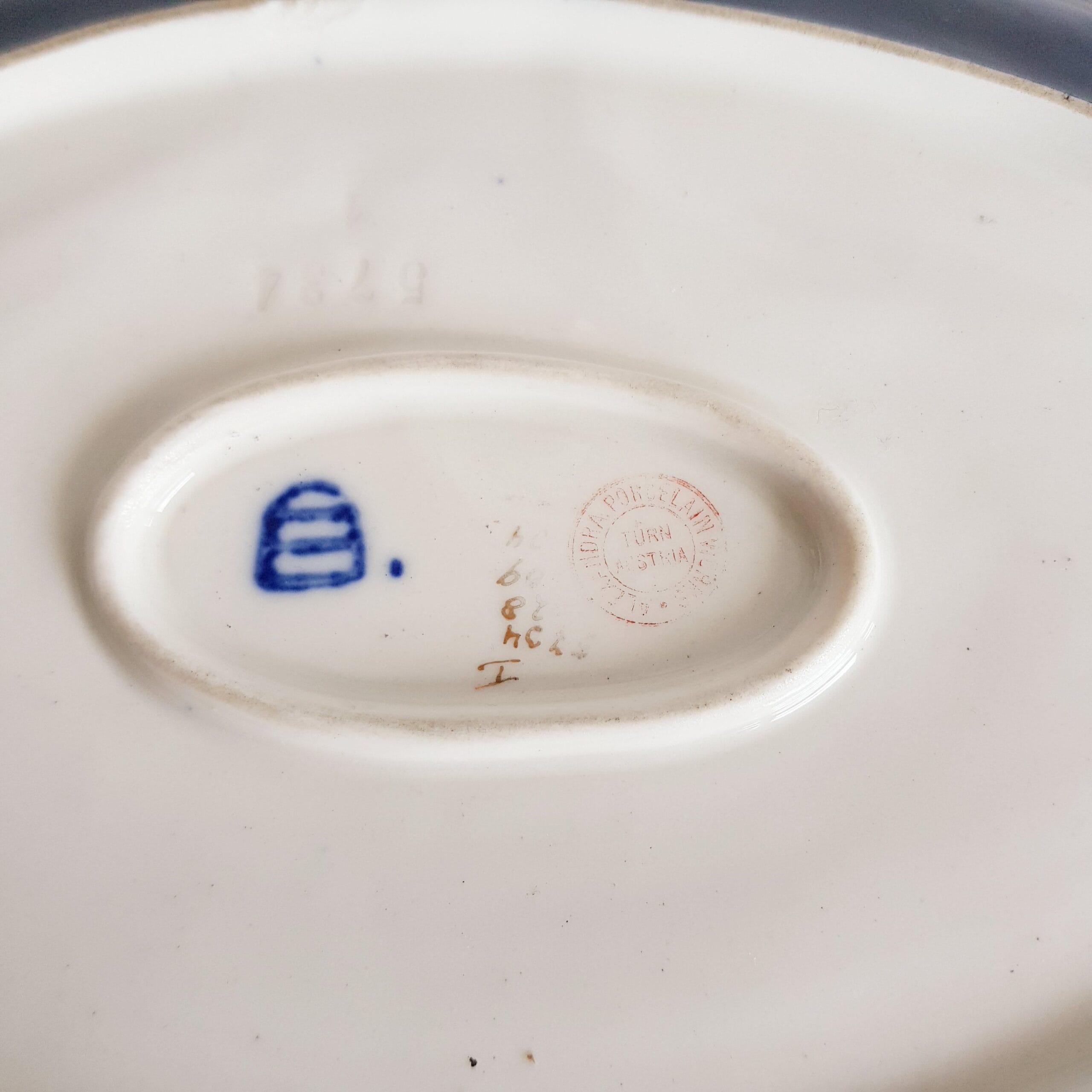 Cobalt Blue Porcelain Oval Tray with Handles, Royal Vienna Alexandra Works, Gilded Gold Trim, Austria, NR 5731, Kitchen Accent