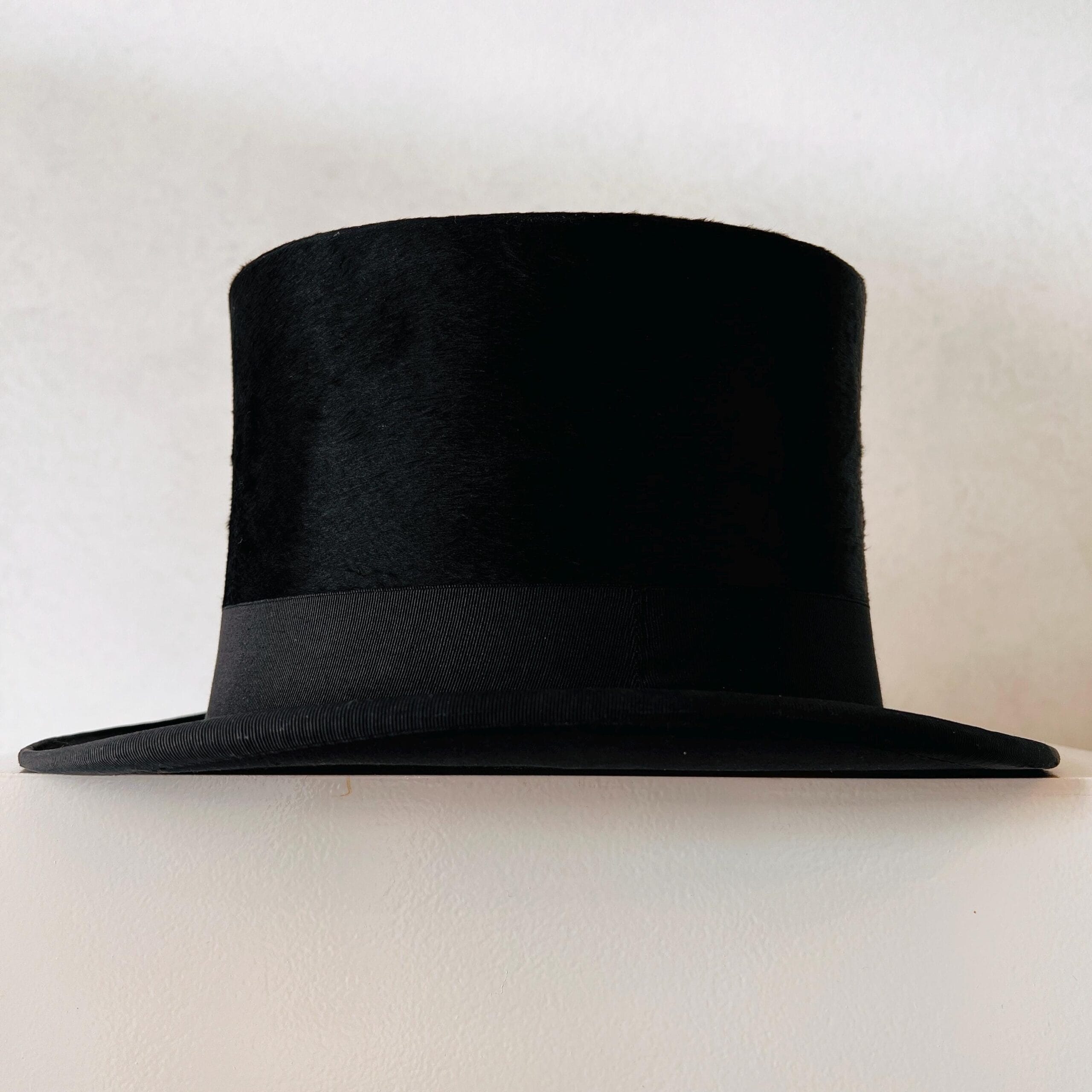 Ladies Silk Victorian Black Top Hat for Opera or Theater, 54 Size Elegant Costume Accessory with Classic Vintage Charm