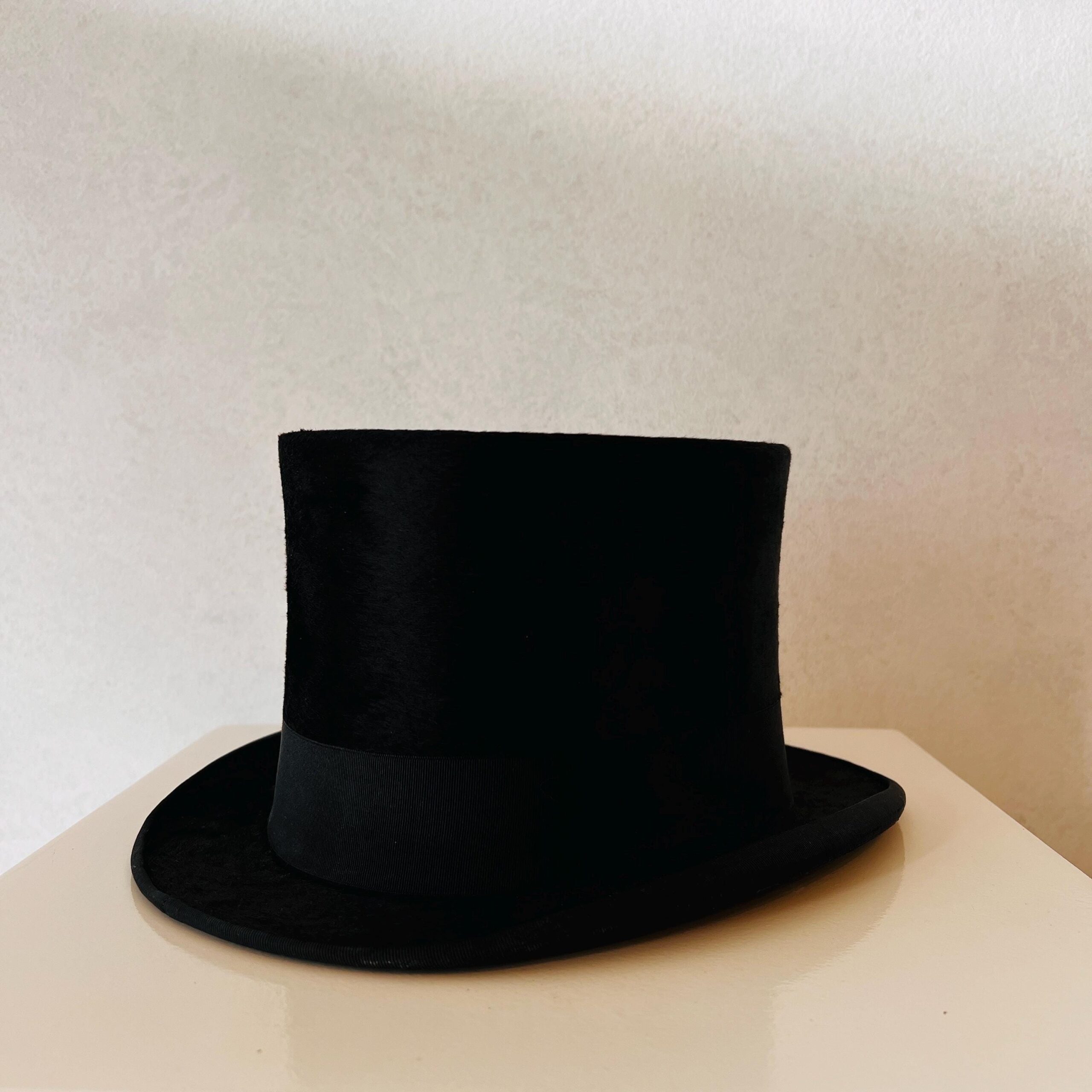 Ladies Silk Victorian Black Top Hat for Opera or Theater, 54 Size Elegant Costume Accessory with Classic Vintage Charm
