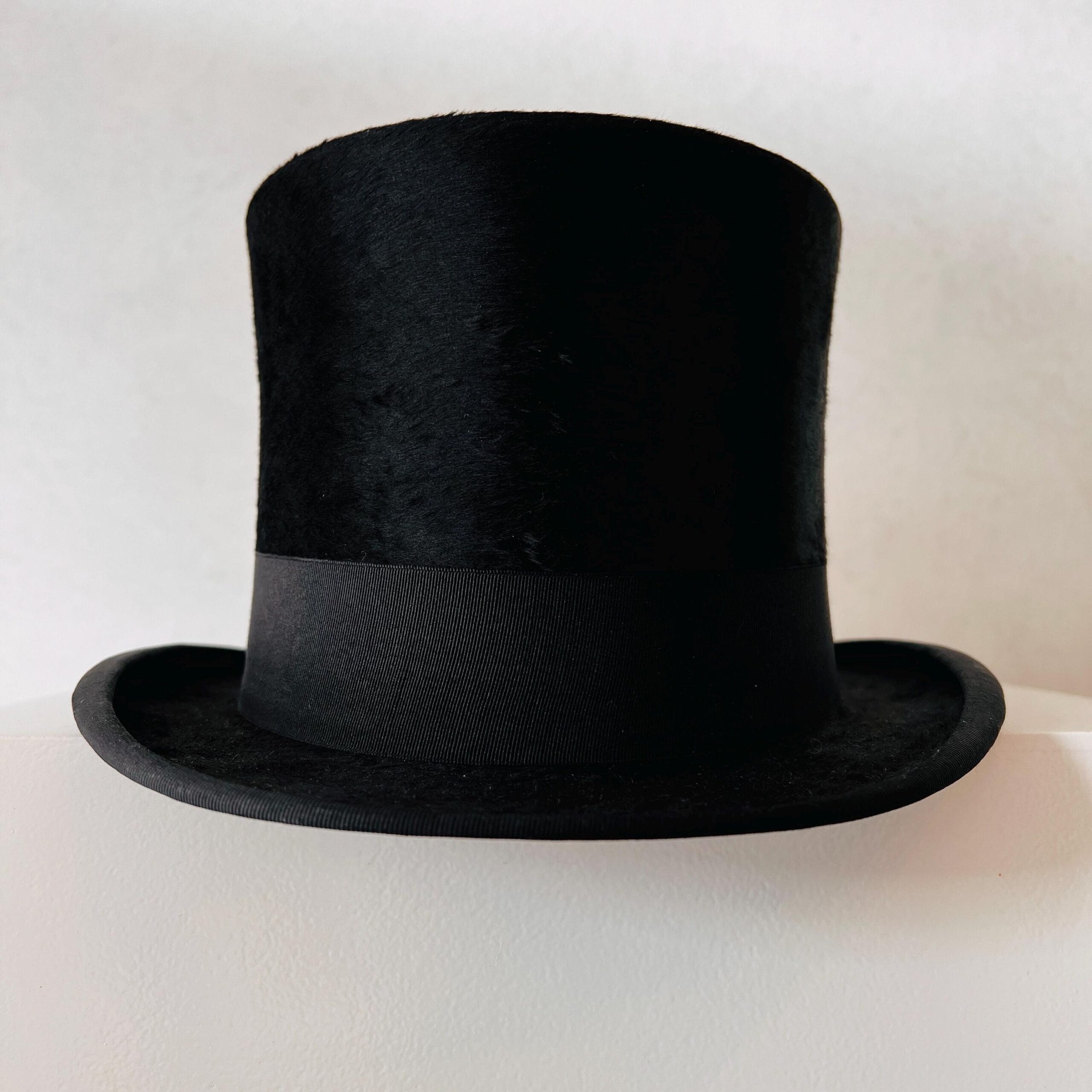 Ladies Silk Victorian Black Top Hat for Opera or Theater, 54 Size Elegant Costume Accessory with Classic Vintage Charm