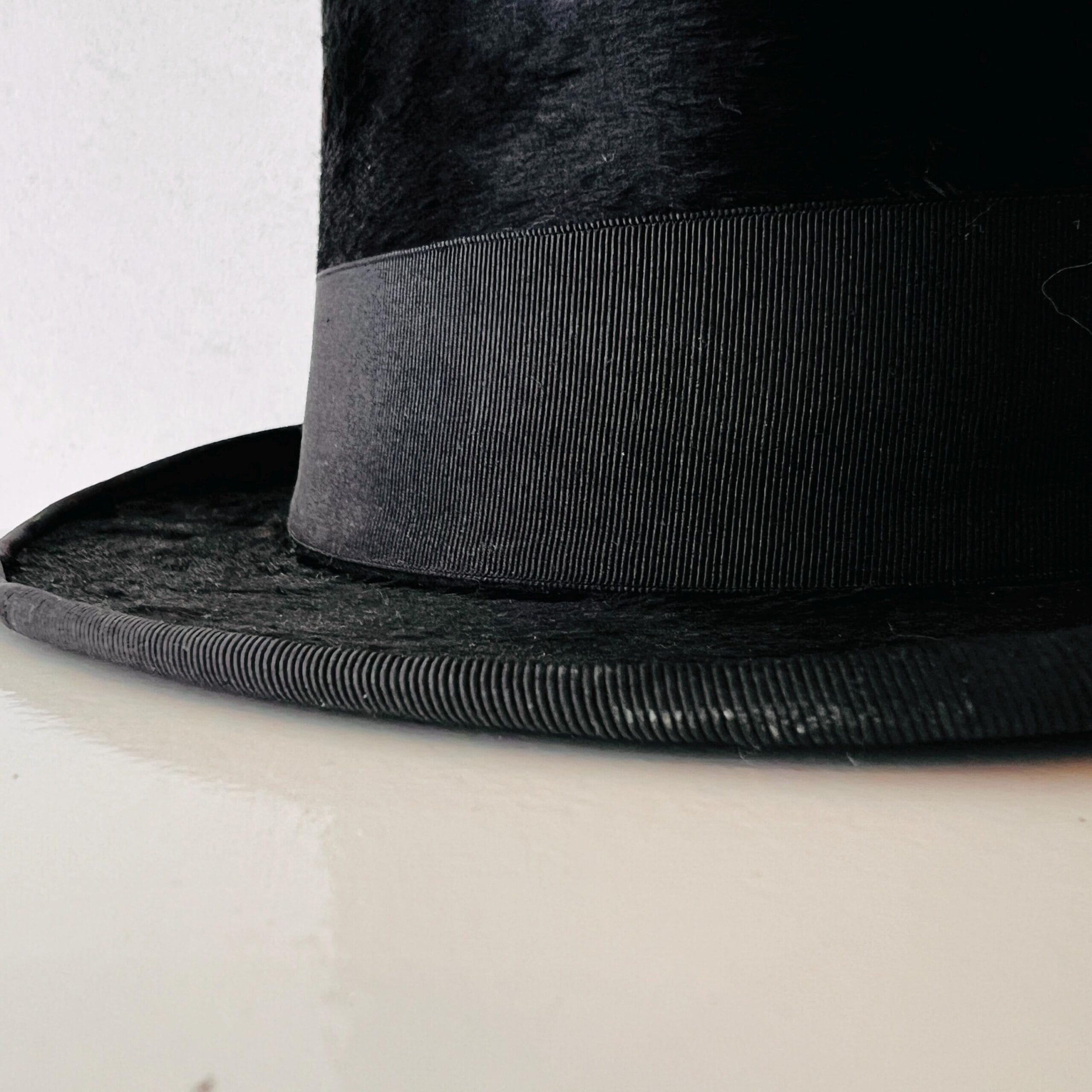 Ladies Silk Victorian Black Top Hat for Opera or Theater, 54 Size Elegant Costume Accessory with Classic Vintage Charm