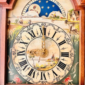duplicate - Warmink Wuba Dutch Wall Clock – Brass Pendulum, Moon Phase, Hand Painted Detail