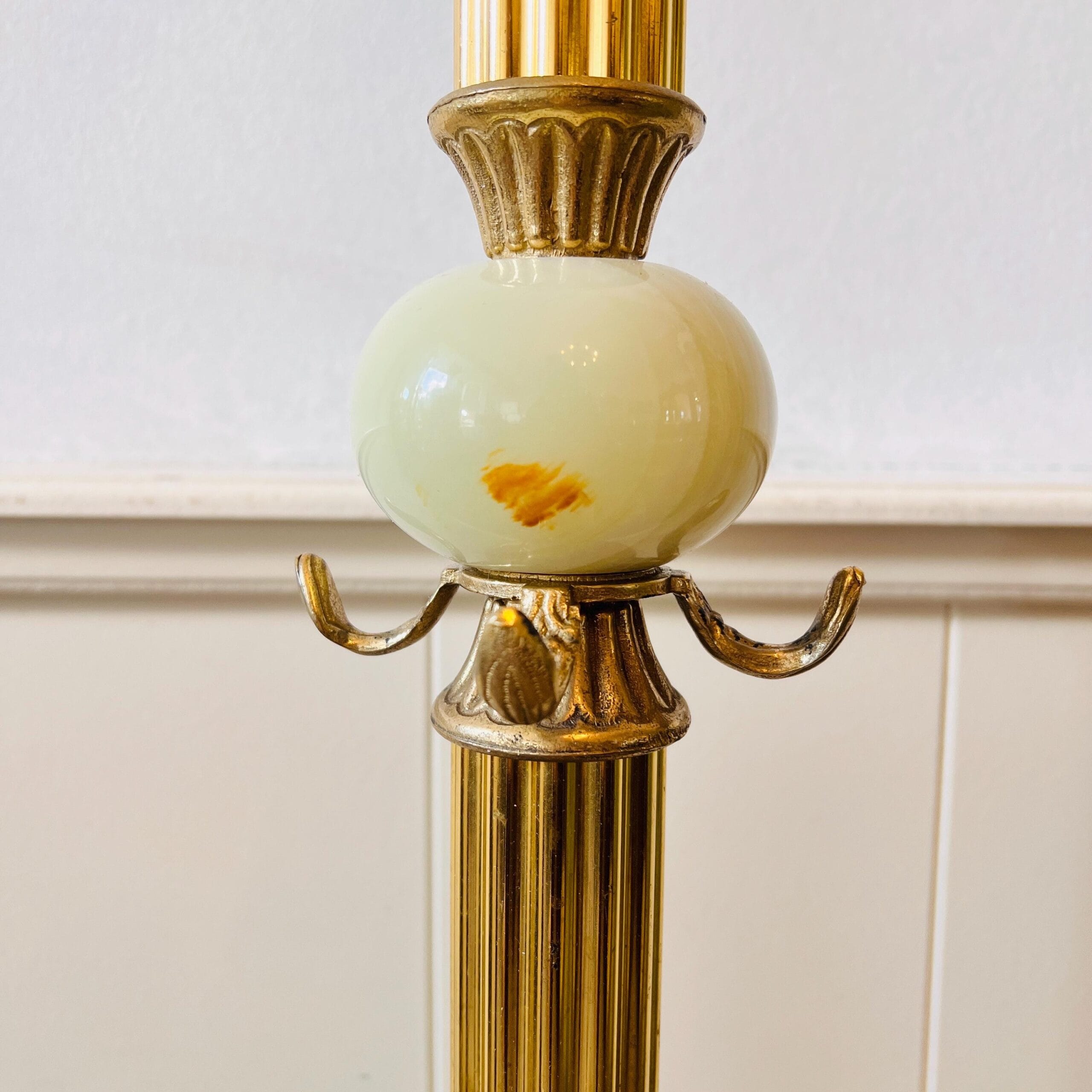Brass and Marble Coat Rack with 4 Hooks, 60s Italian Hallway Stand, Hollywood Regency Entryway Accent Furniture