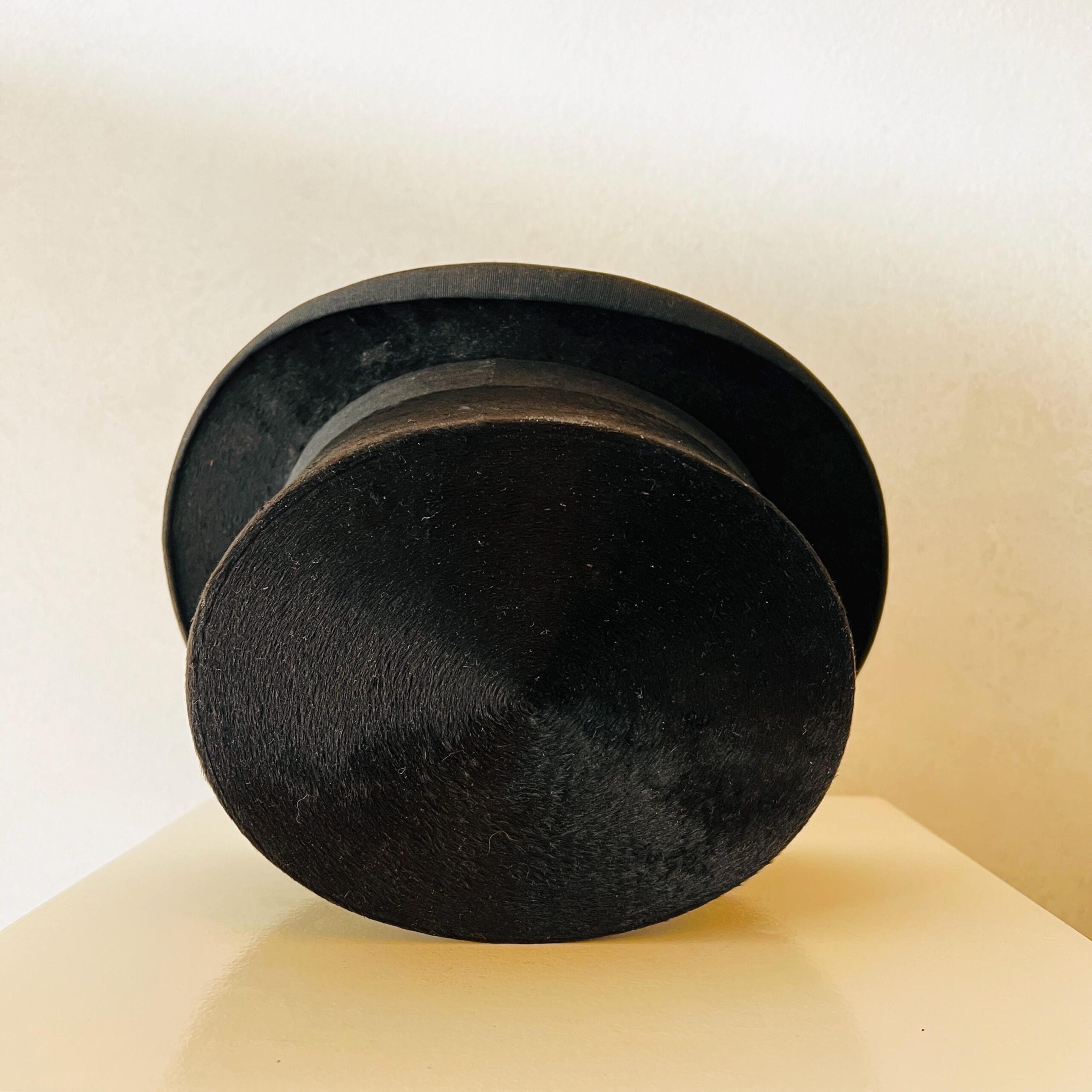Ladies Silk Victorian Black Top Hat for Opera or Theater, 54 Size Elegant Costume Accessory with Classic Vintage Charm