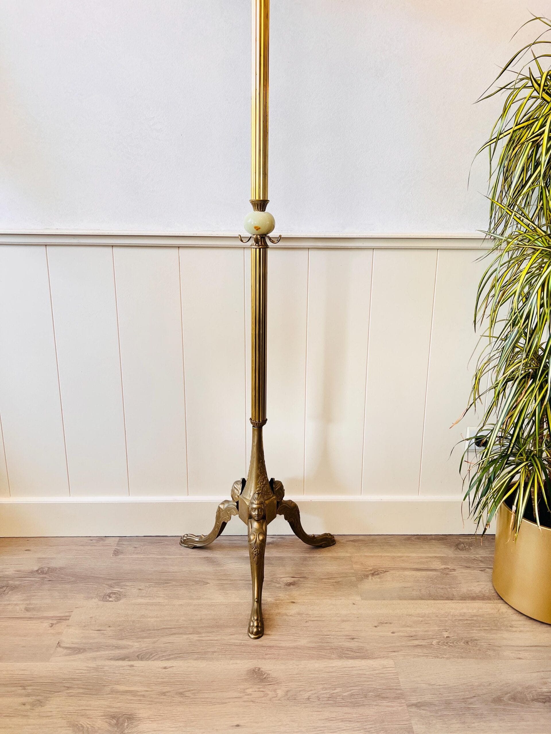 Brass and Marble Coat Rack with 4 Hooks, 60s Italian Hallway Stand, Hollywood Regency Entryway Accent Furniture