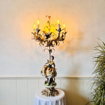 duplicate - Tall Brass Candelabra Torchiere Lamp Handcrafted Vintage Regency Light