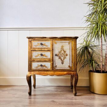 duplicate - Italian Gilded Cabinet – Hand-Painted Rococo Style Sideboard with Gold Leaf Detailing