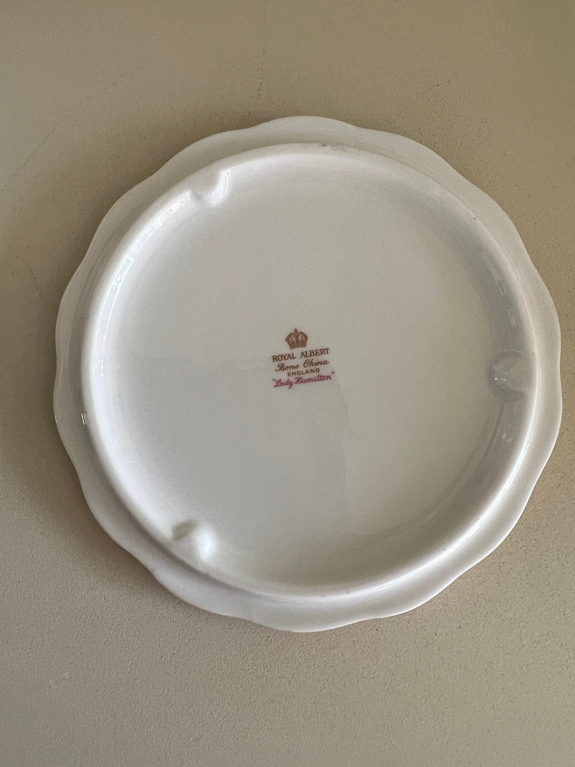 Bone China Trivet by Royal Albert Lady Hamilton Pattern 1940s Floral Teapot Coaster 1st Quality English Kitchen Decor