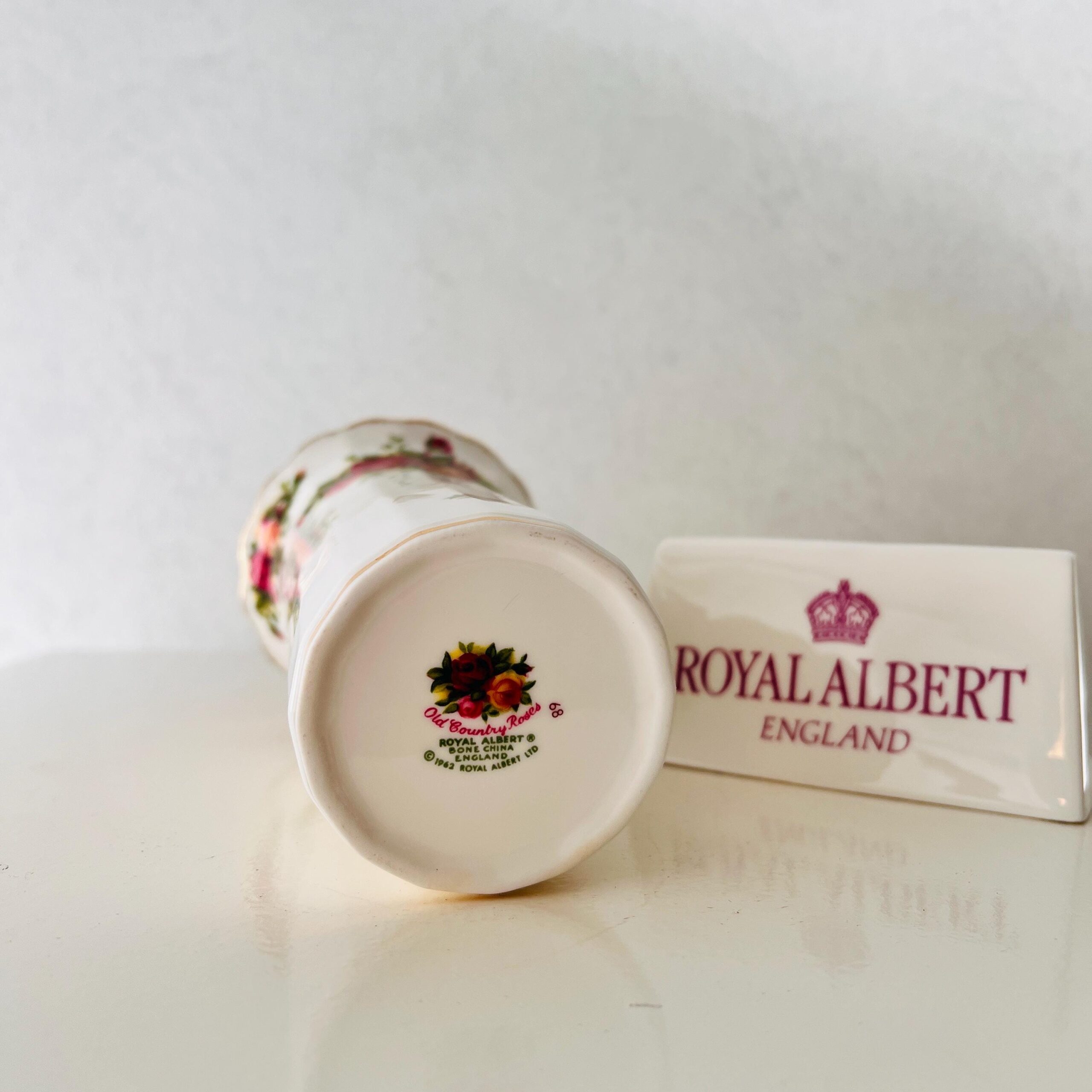 Royal Albert Old Country Roses Bone China Vase, English Porcelain Floral Decor, Small Gift Idea for Her, 1960s Collectible Piece