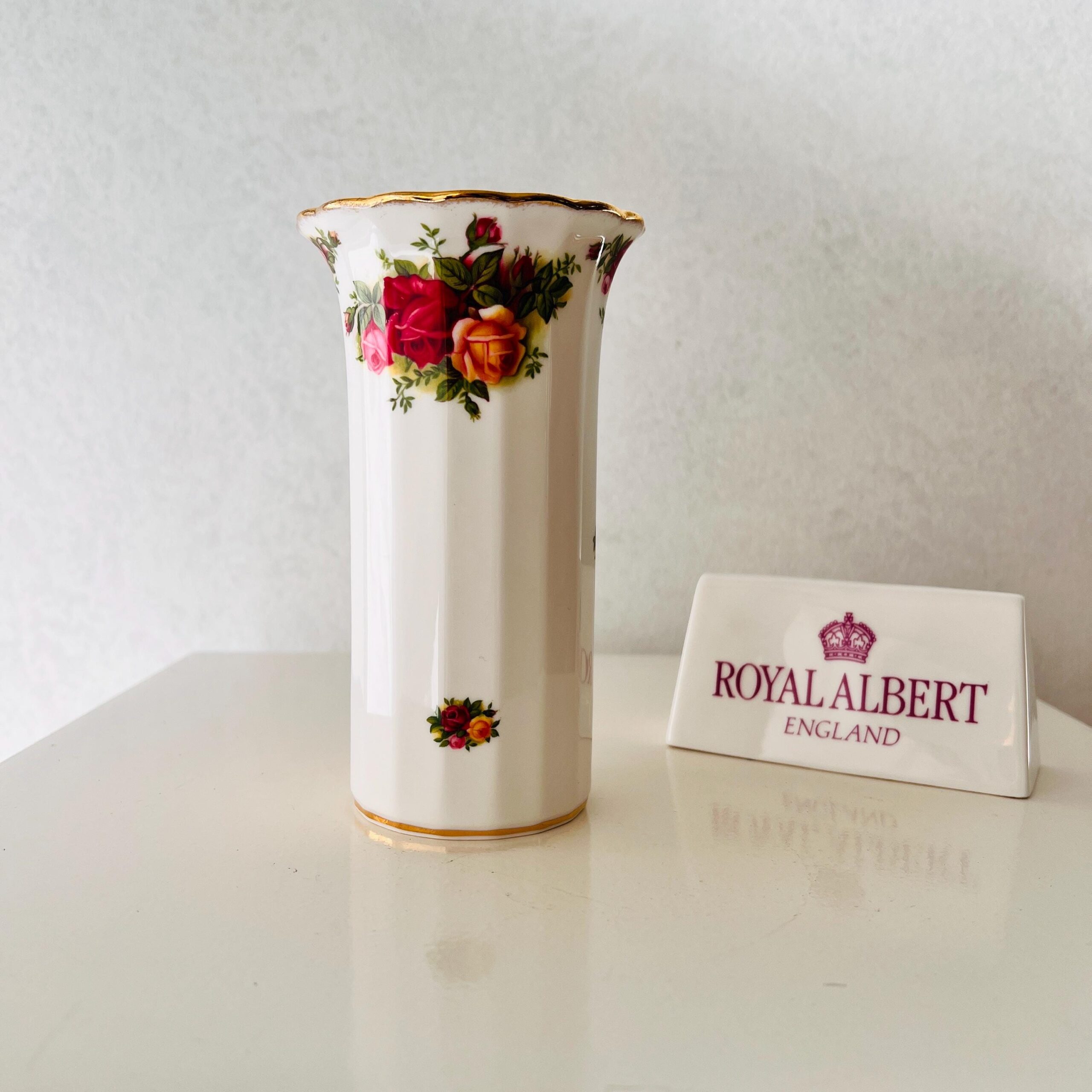 Royal Albert Old Country Roses Vase: English Bone China Floral Decor