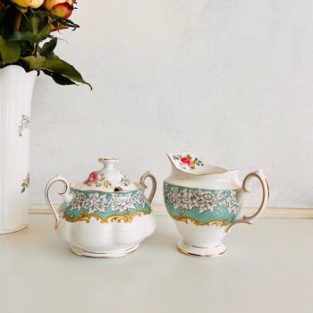 Royal Albert Bone China Pedestal Bowl 'Enchantment' Compote Dish, Made in England, Floral Porcelain, English Garden Style