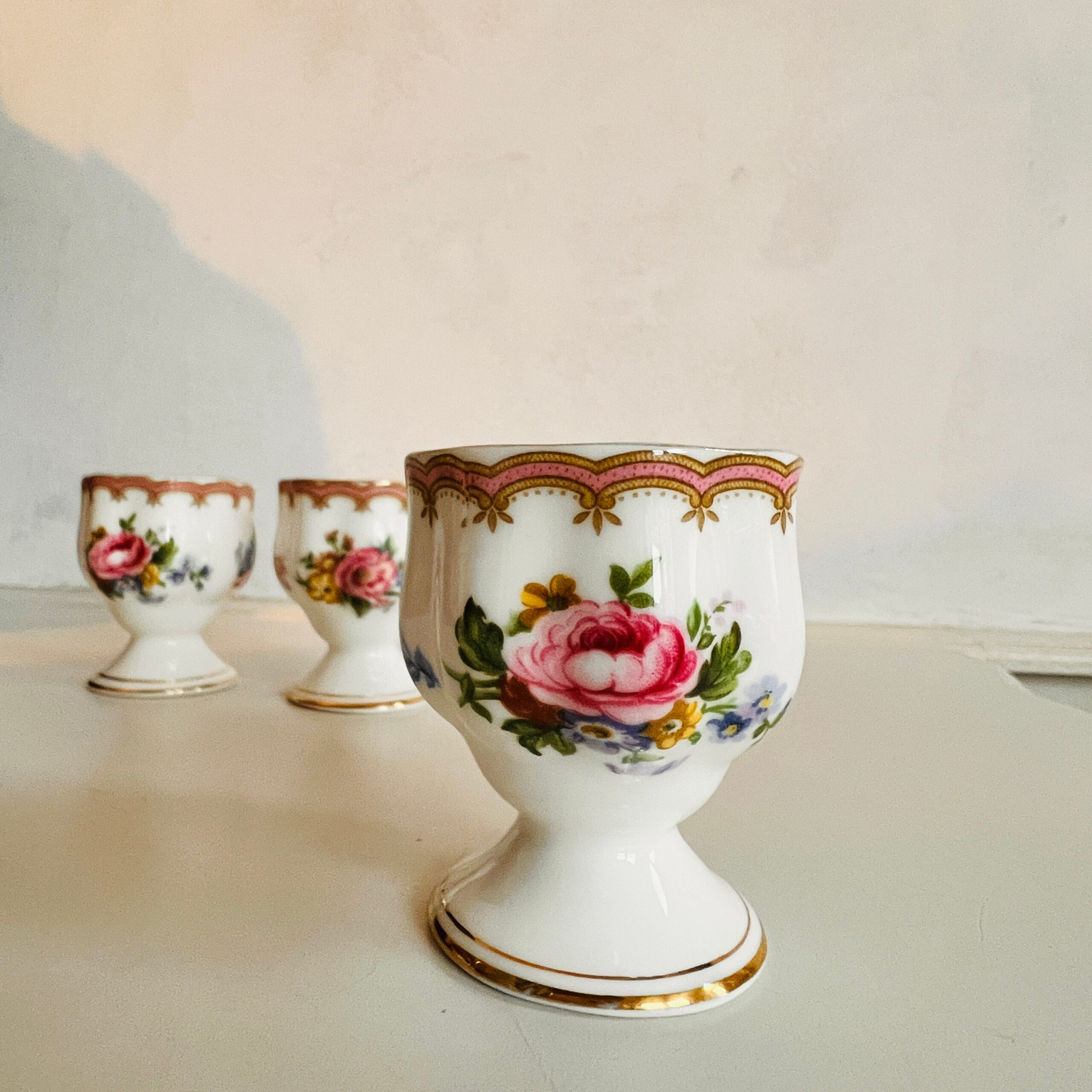 Royal Albert Lady Carlyle Egg Cup and Plates Set - Made in England