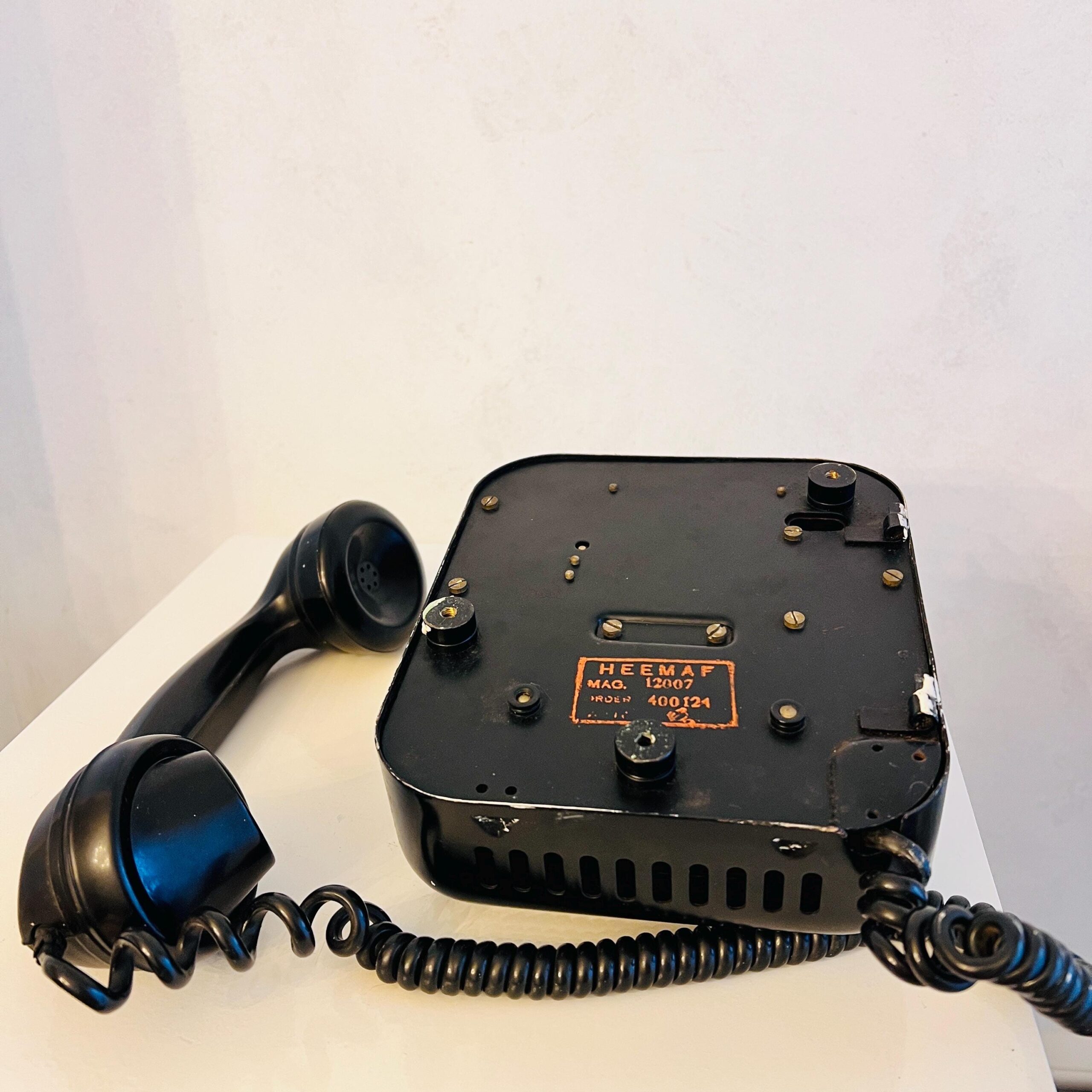 Vintage Black Rotary Wall Telephone - Dutch PTT '40s