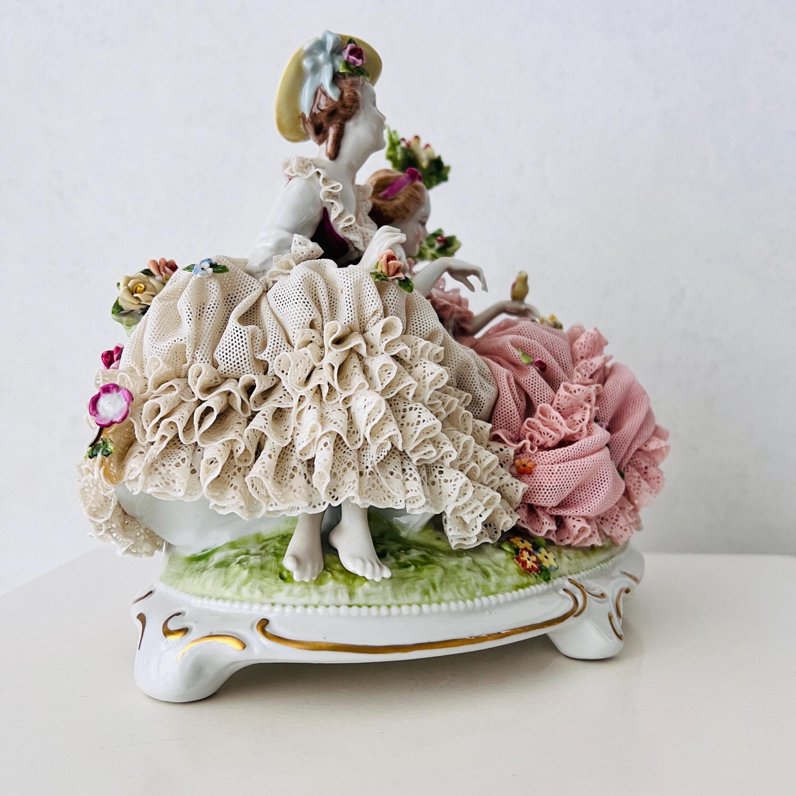 Crown N Lace Porcelain figurine, Victorian Style, Collectible Item