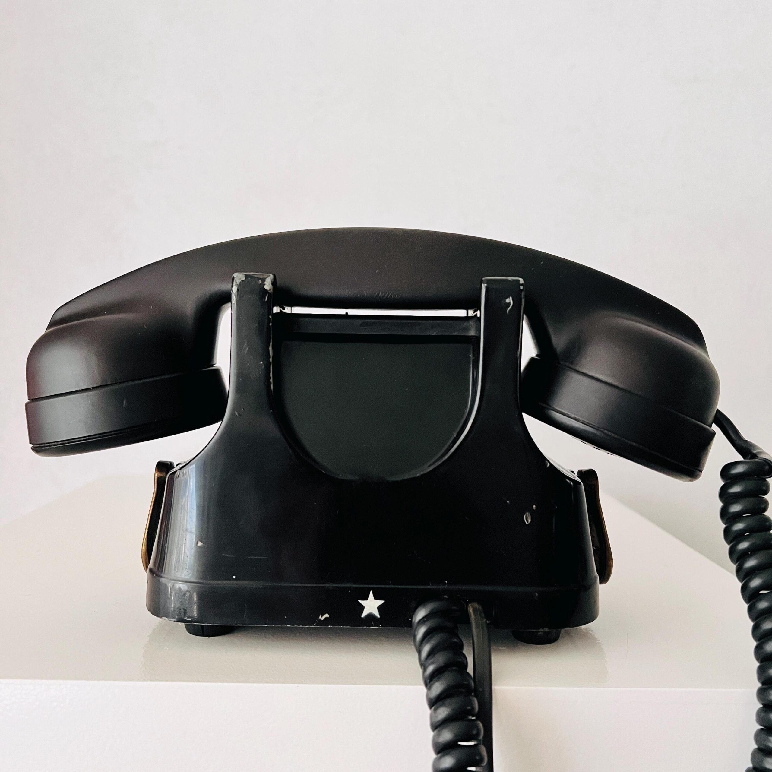 Vintage Retro Telephone, Black Telephone, Dutch Retro PTT, Rotary Telephone , Desk Telephone, Black Bakelite
