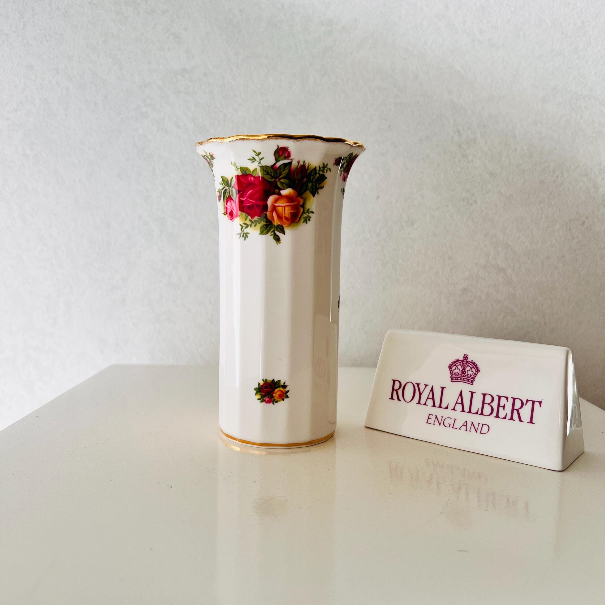 Royal Albert Old Country Roses Bone China Vase, English Porcelain Floral Decor, Small Gift Idea for Her, 1960s Collectible Piece