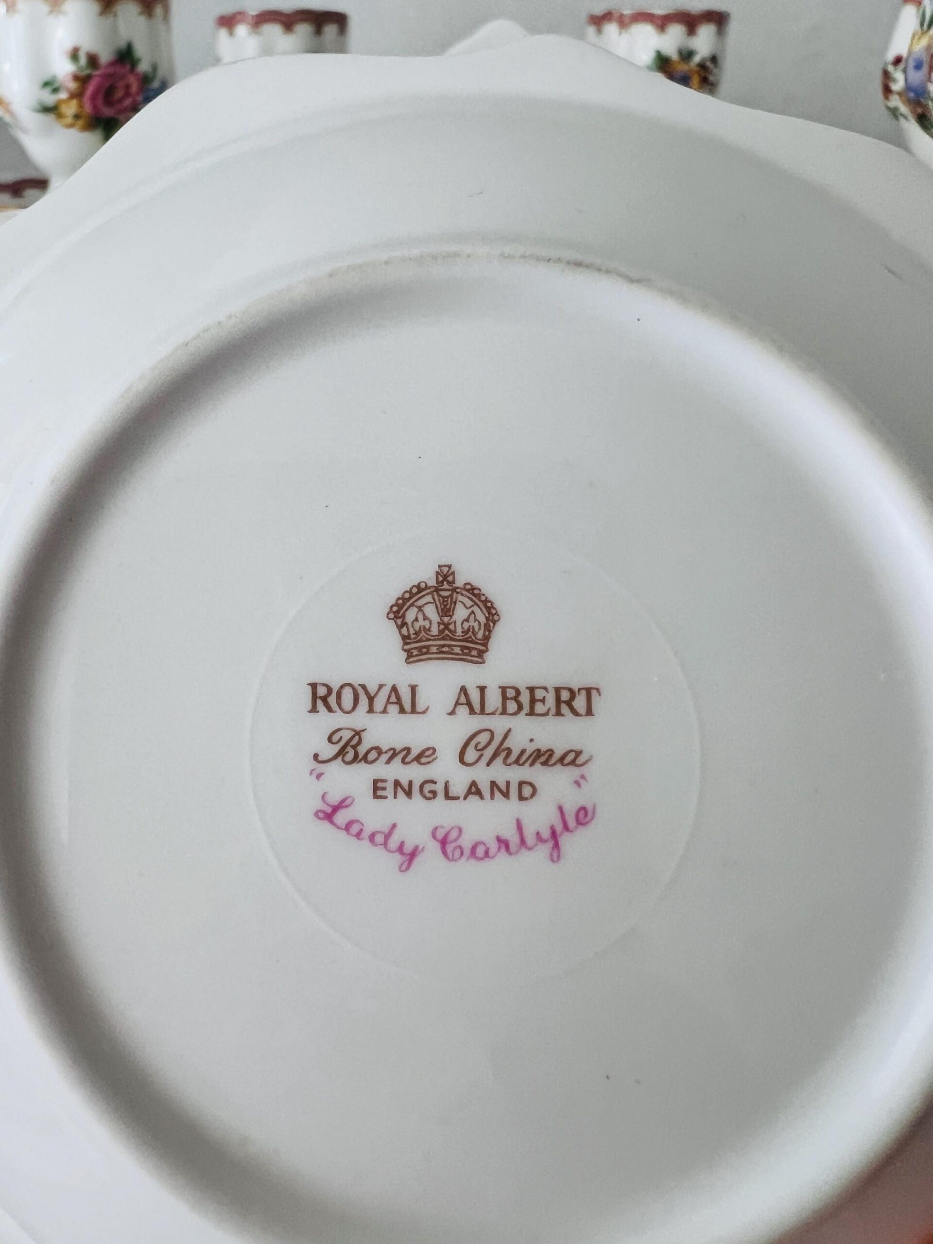 Royal Albert Lady Carlyle Egg Cup and Plates Set - Made in England