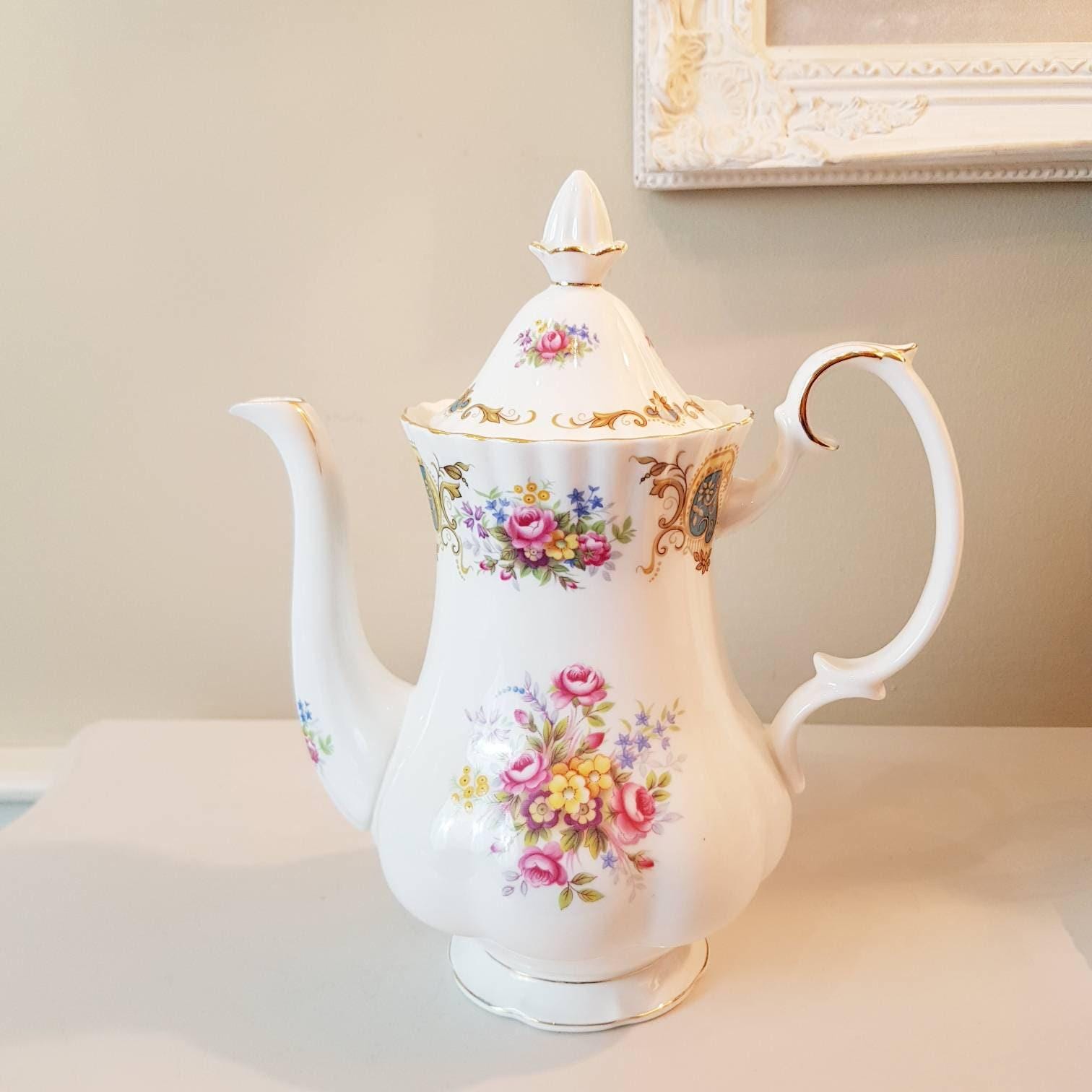 Bone china tea coffee set for six by Royal Albert, Berkeley pattern, vintage English tableware, 16-piece gift-worthy collection