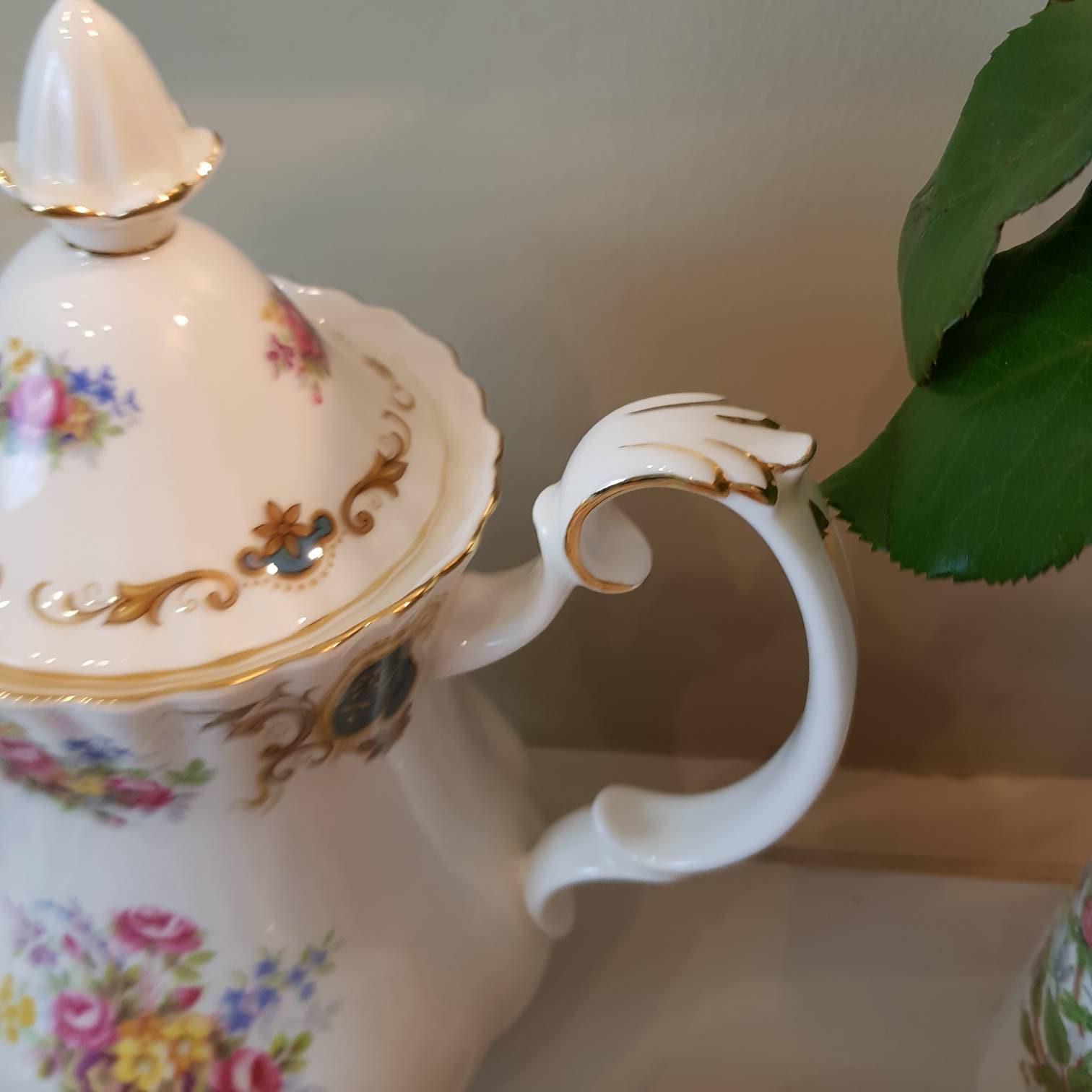 Bone china tea coffee set for six by Royal Albert, Berkeley pattern, vintage English tableware, 16-piece gift-worthy collection