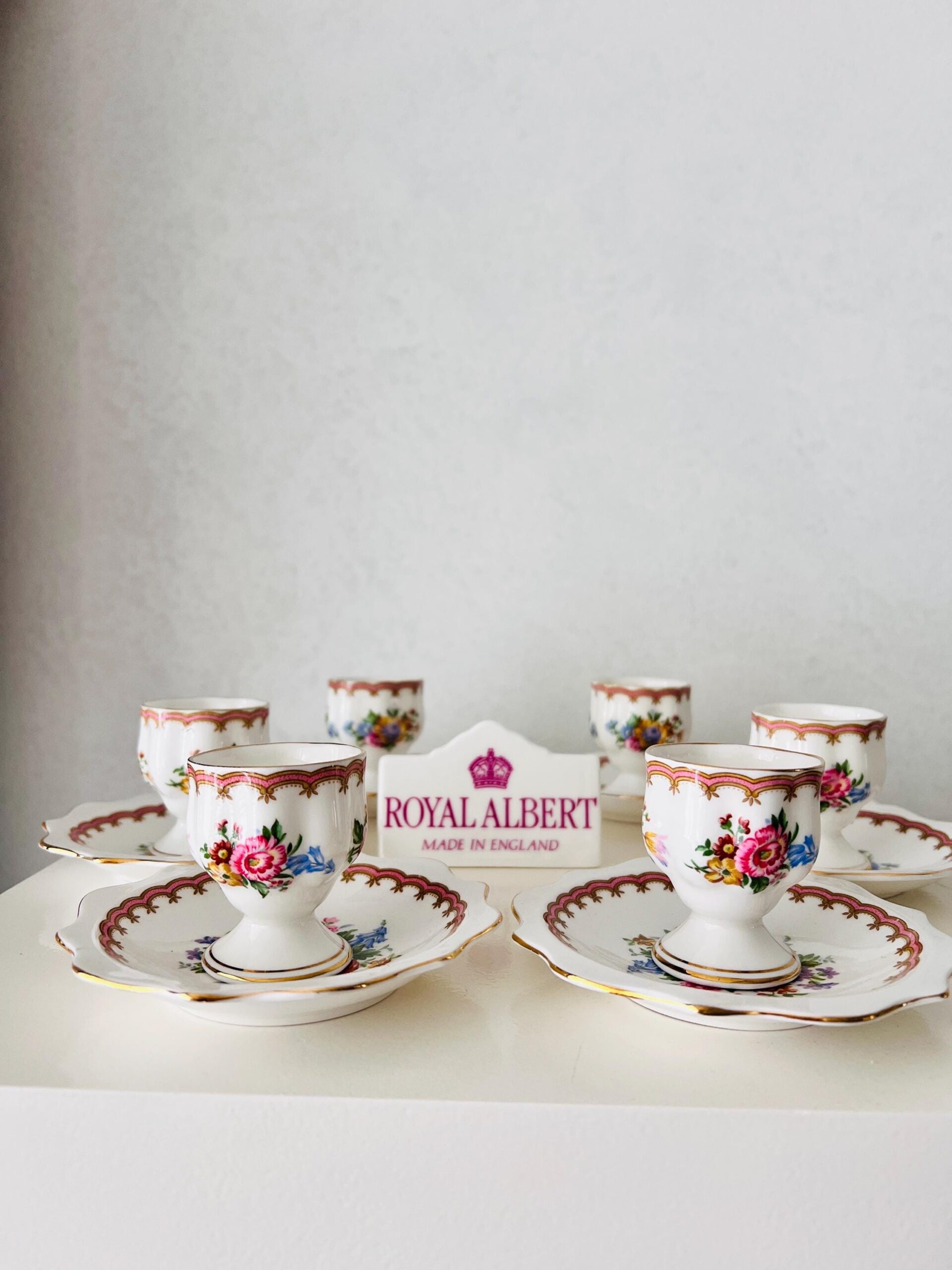 Royal Albert Lady Carlyle Egg Cup and Plates Set - Made in England