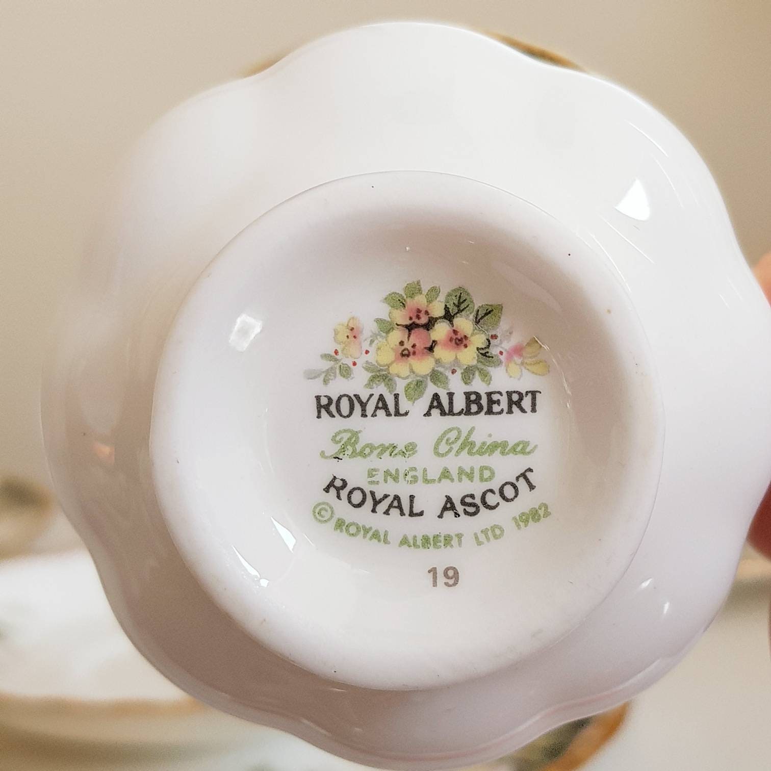 Vintage Royal Albert Royal Ascot Tea Set: Bone China Porcelain, 1982 LTD