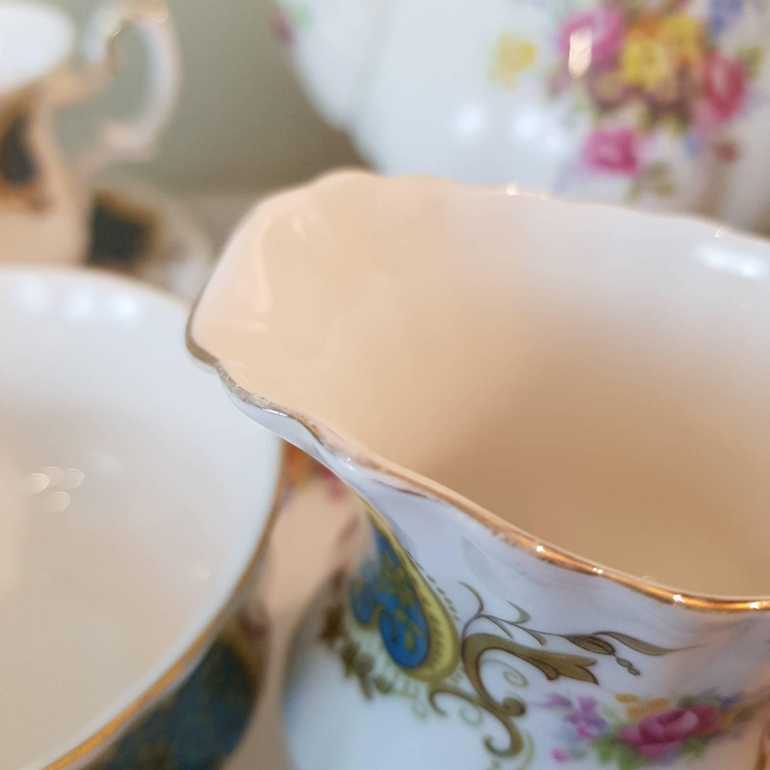 Bone china tea coffee set for six by Royal Albert, Berkeley pattern, vintage English tableware, 16-piece gift-worthy collection