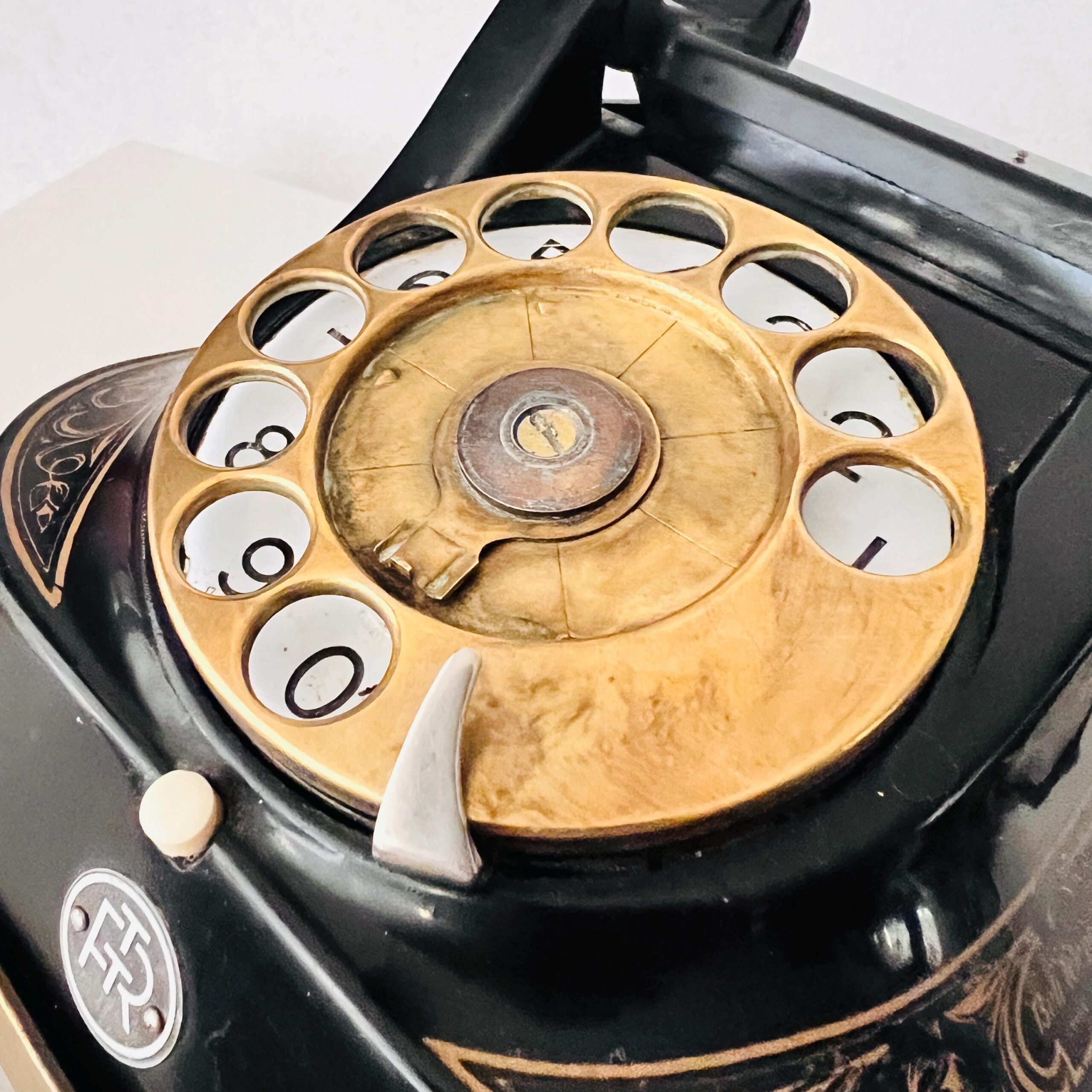 Vintage Retro Telephone, Black Telephone, Dutch Retro PTT, Rotary Telephone , Desk Telephone, Black Bakelite
